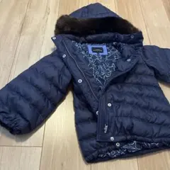 ネイビー ダウンコート ファー付き