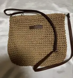 【新品未使用】ブラウン 編み込み ショルダーバッグ