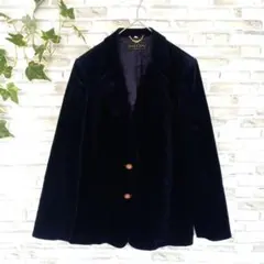 サンドリア　SANDOLIA　ベロア　アウター　ジャケット　紺　冬　長袖