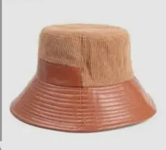 ブラウン コーデュロイ バケットハット