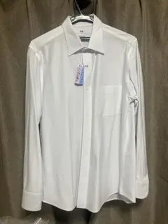 ユニクロ スーパーノンアイロンジャージースリムフィットシャツ 白色 長袖 メンズ