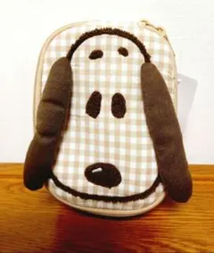 スヌーピー　ポーチ　フェイス　チェック　ツールポーチ