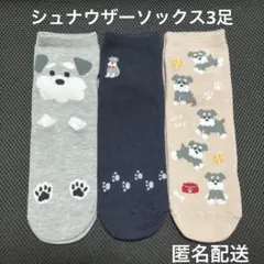 シュナウザー柄ソックス 3足セット 新品 ❤️匿名配送❤️のサムネイル