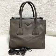 プラダ ショルダーバッグ ハンドバッグ 2way 三角ロゴ 白タグ レザー