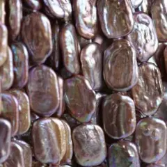 淡水パール　バロック　長方形　パープルオレンジ