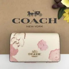 COACH ★大人気★ ファイブ リング キーケース フローラル プリント 新品
