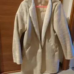 ベージュ フェイクファー ムートンコート