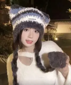 猫耳付きニット帽
