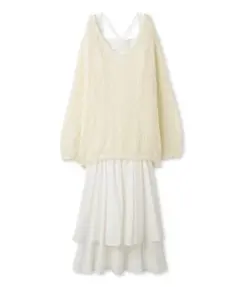 【新品未使用】SNIDEL ペーパーヤーンプルオーバー×ギャザーキャミワンピース