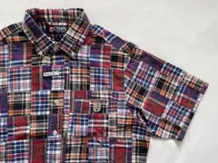 90s CHAPS チャップス パッチワーク クレージーチェック Mのサムネイル
