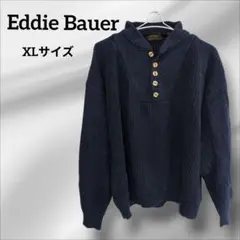 Eddie Bauer ネイビー ボタン付きセーター XL