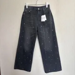 ビジューストレートデニムパンツ[cu466]