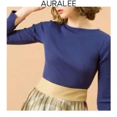 AURALEE Ron Herman　ギザボートネックプルオーバー　洗える　紺色のサムネイル