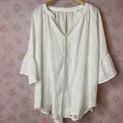 ロペピクニック　ブラウス　刺繍　白　38 Mサイズ