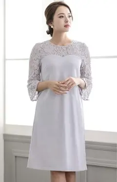 【大幅値下げ】結婚式　お呼ばれ　ドレス　ワンピース　ウェディング　水色　レース