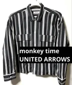 monkey time UNITED ARROWS長袖シャツL ストライプ 短丈のサムネイル
