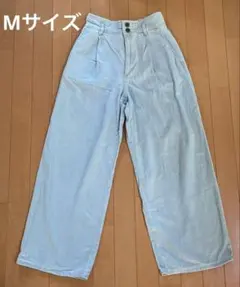 【GU】ライトブルー ワイドパンツ Mサイズ