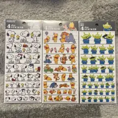 4sizeスヌーピー・プーさん・エイリアン(リトルグリーンメン)ステッカーシール