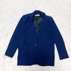 【ZARA】テーラードジャケット(S)ブルー/ポケット付き/アウター