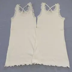 ▲訳あり▲フリルバッククロスタンクトップ2枚セットl