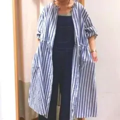 新品・未使用 ストライプワンピース 羽織り ネイビー sm2 サマンサモスモス