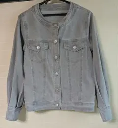 アンドラブ ＆Love グレー デニムジャケット フリル裾