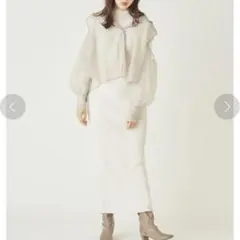 snidel シアートップスレイヤードニットワンピース アイボリー