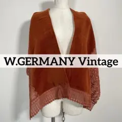 ★西ドイツ製80s90s PELTZER ベロアショール ストール レース 花柄