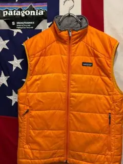 希少97年USA製patagoniaパタゴニア パフボール ベストLマンゴー 97年製 patagonia USA製 パフボールベスト マンゴー sizeS/90s