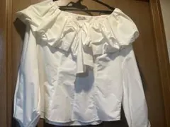SNIDEL フリルオフショルダーシャツ ホワイト