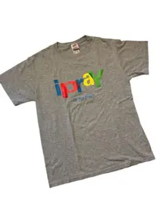 【美品】USA製00年代"ipray" パロディ ジーザスプリントTシャツ