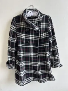 セシルマクビー チェック柄 ダブルボタン ピーコート