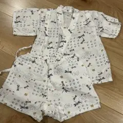 トンボ柄 甚平 80cm 100%コットン