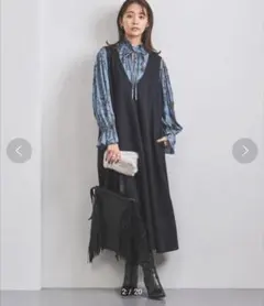 UNITED ARROWS ジャンパースカート ロング ワンピース ウール 38