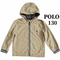 POLO ポロ ナイロンパーカー 130 ブラウンベージュ フード付 男の子
