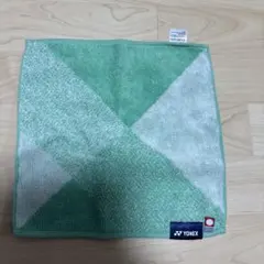 YONEX タオルハンカチ 緑色と白色のサムネイル
