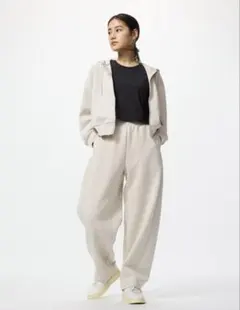 ドライスウェットカーブパンツUNIQLOナチュラル丈短めXSサイズ
