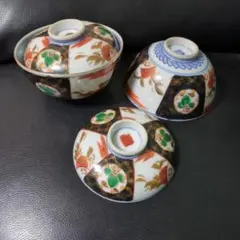 古伊万里（正月食器）蓋つき煮物椀 伝統的和風柄違いセット レトロ 伊万里焼 古伊万里 蓋つき煮物椀 2個セット - メルカリ