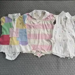 ラルフローレン ロンパース 9M 半袖 ベビー服　女の子　ワンピース