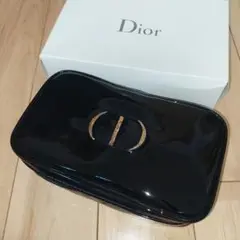 新品 ディオール Dior ブラック ポーチ エナメル 化粧ポーチ ノベルティ