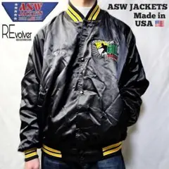 00s ASW ナイロンスタジャン アワードジャケットサテン USA製