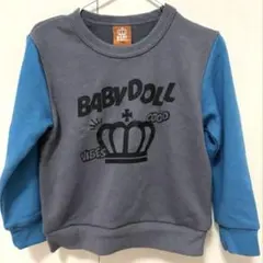 BABYDOLL王冠口ゴ袖配色トレーナー 子供用