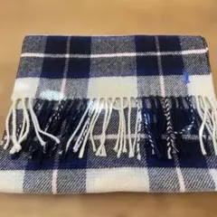 East Boy チェック柄マフラー ホワイト✖️ネイビー系
