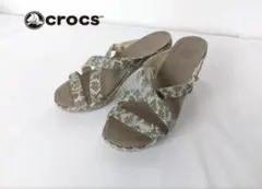 crocs サイプラス ヒールサンダル パイソン柄 W7