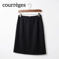 【美品】クレージュ ストレッチブラックスカート ひざ丈 サイド切替 Y2K