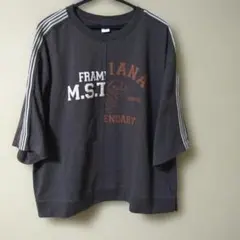 iriey(アイリー)のリメイク風トラックロゴTシャツ(五分袖プルオーバー)