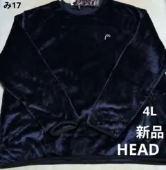 【HEAD 】新品　 4L　 ネイビー　フリース素材　ベロアシャギートレーナーのサムネイル