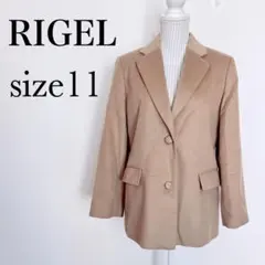 RIGEL ウールテーラードジャケット【11号】カシミヤ混　ベージュ系　着回し