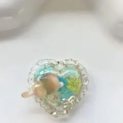 レジン ヘアゴム 花モチーフと猫ちゃん グリーン◡̈♥︎ - メルカリ