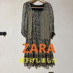 ZARA ザラ　柄シフォンワンピース　Sサイズ